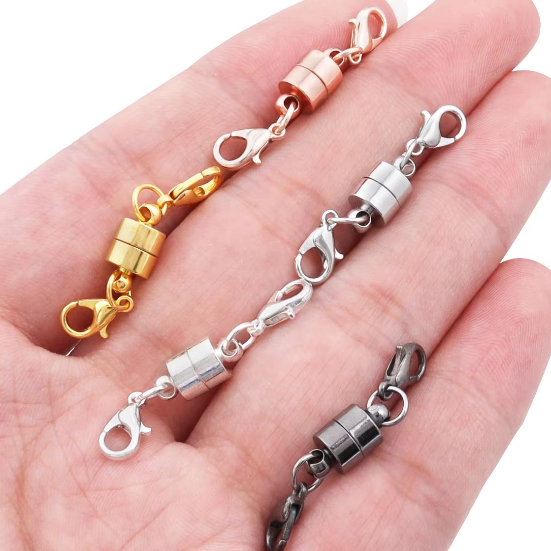 Jewelry Making Brass - 5Sets/Lot Magnetic Clasps With Lobster Clasps