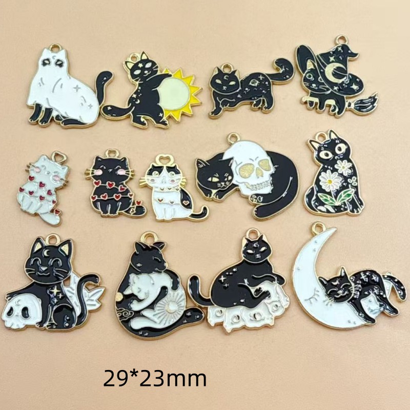 Jewelry Making Brass - 10pcs Original Alloy Enamel Black Cat