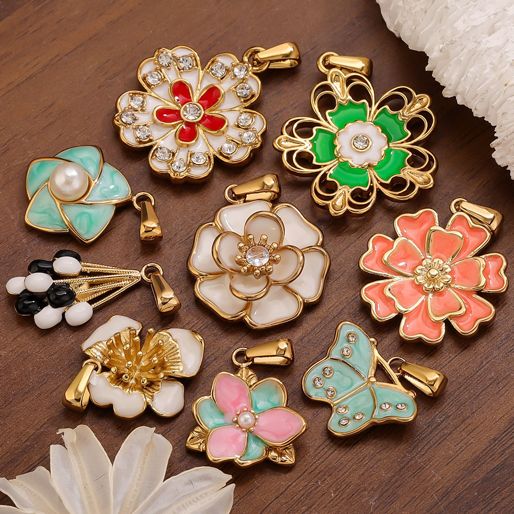 2PCS Stainless Steel Enamel La - Jewelry Making Supplies Wholesale recension och pris