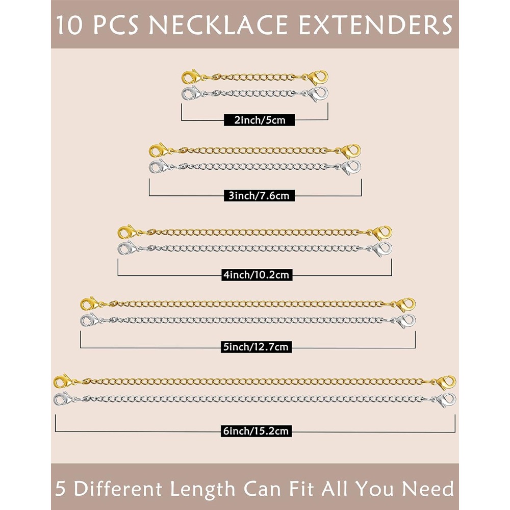 10Pcs Chain Extenders for Neck - Jewelry Making Chain recension och pris