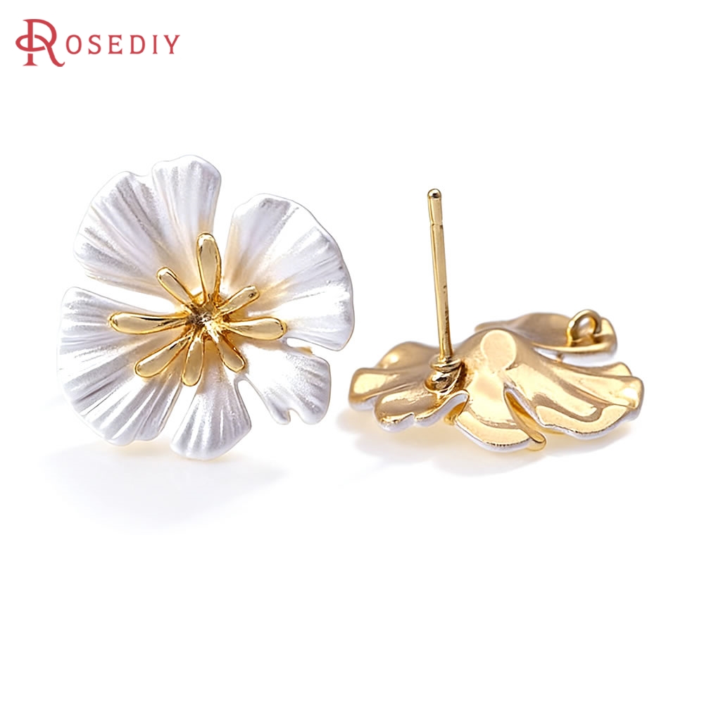 18K Gold Color Brass Flower St - Jewelry Making Gold recension och pris