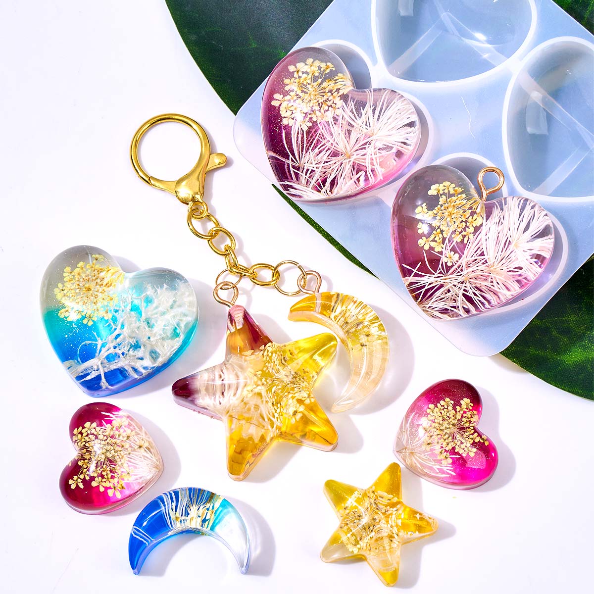 Heart Star Moon Pendant Silico - Jewelry Making Mold recension och pris