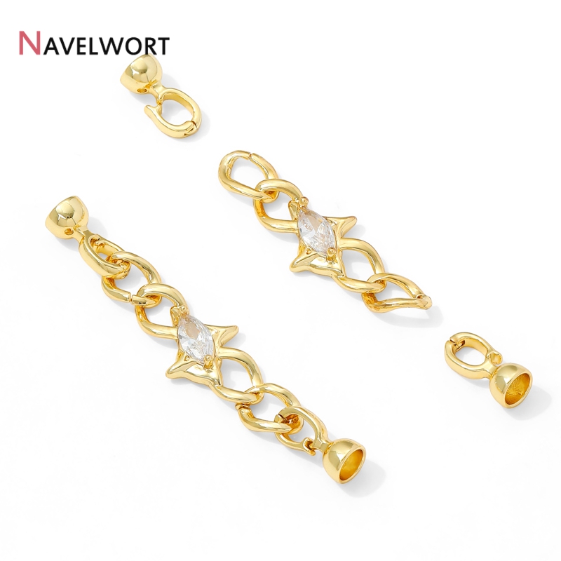 14K Gold Plated Brass Zircon C - Jewelry Making Chain recension och pris