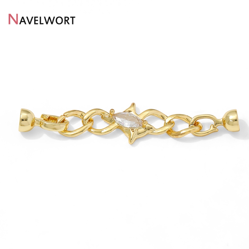 14K Gold Plated Brass Zircon C - Jewelry Making Chain recension och pris