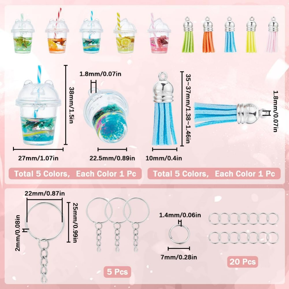 35Pcs DIY 5 Sets Bubble Tea Ke - Jewelry Making Chain recension och pris
