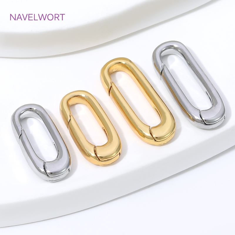 1/2/4Pcs 18K Gold Plated Oval  - Jewelry Making Gold recension och pris