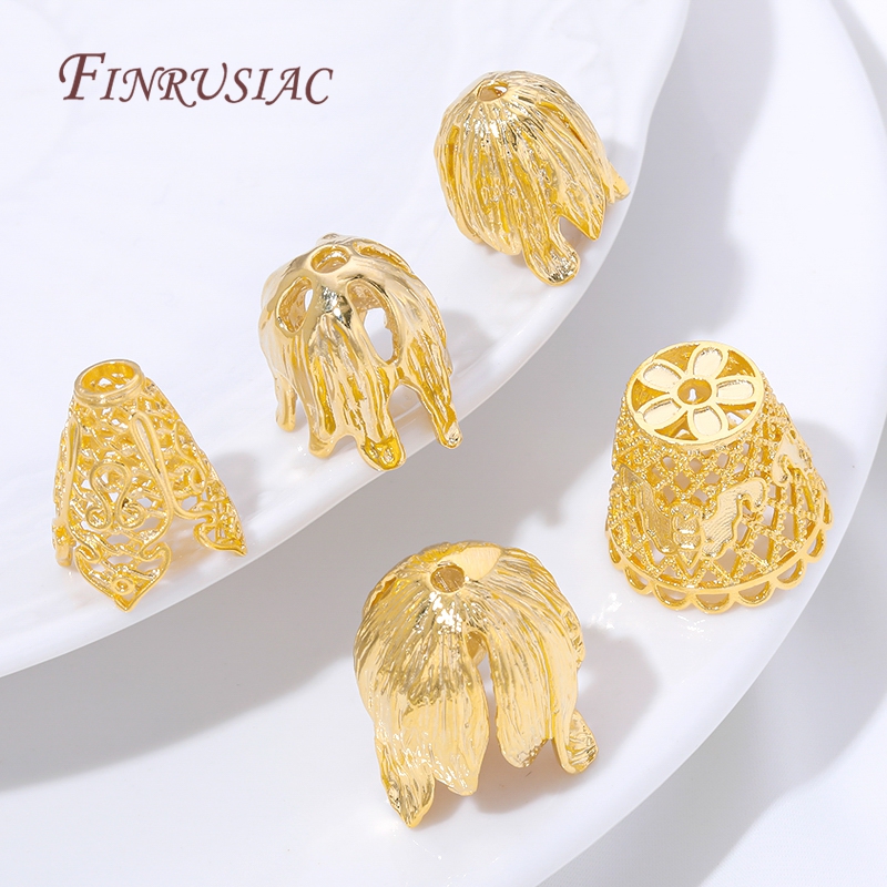 18K Gold Plated Tassel End Cap - Jewelry Making Supplies Wholesale recension och pris