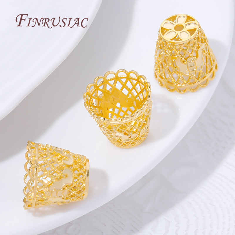 18K Gold Plated Tassel End Cap - Jewelry Making Supplies Wholesale recension och pris