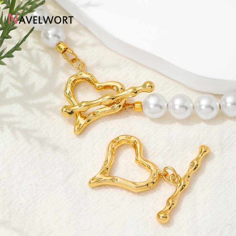 18K Gold Plated Heart Shape OT - Jewelry Making Brass recension och pris