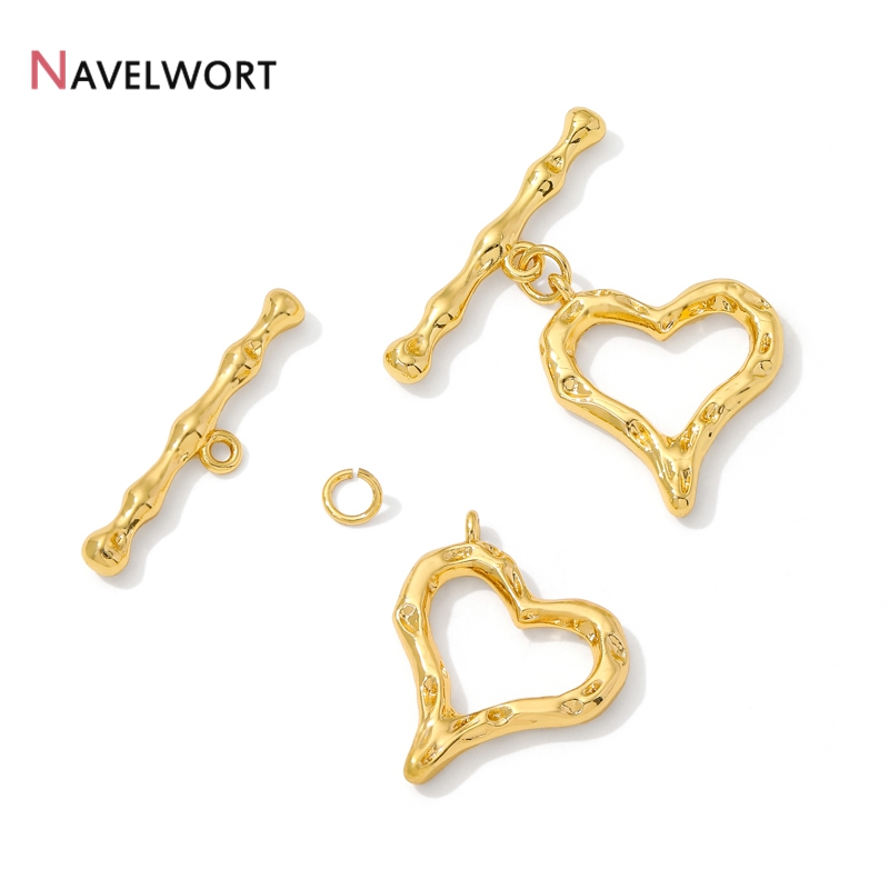 18K Gold Plated Heart Shape OT - Jewelry Making Brass recension och pris