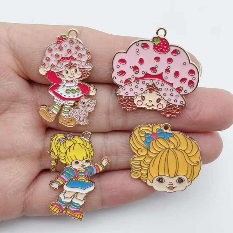 10pcs Cute Little Girl Enamel  - Jewelry Making Brass recension och pris