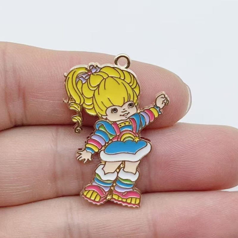 10pcs Cute Little Girl Enamel  - Jewelry Making Brass recension och pris