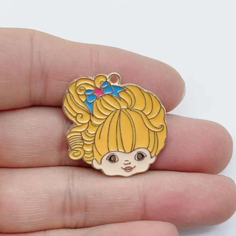 10pcs Cute Little Girl Enamel  - Jewelry Making Brass recension och pris